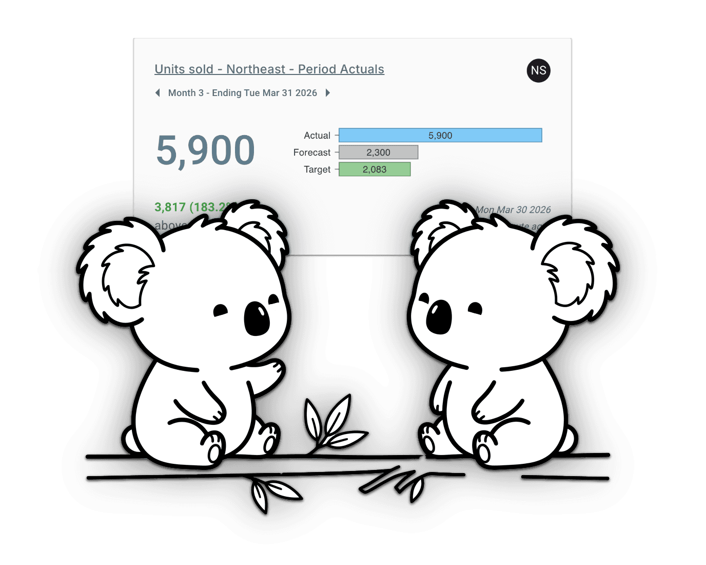 Koalas celebrating results above target